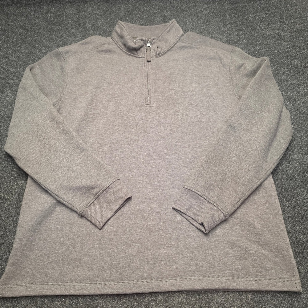Mountain Club Mens Grey Quarter Zip Pullover‎ Sweatshirt Size Large Mock Neck